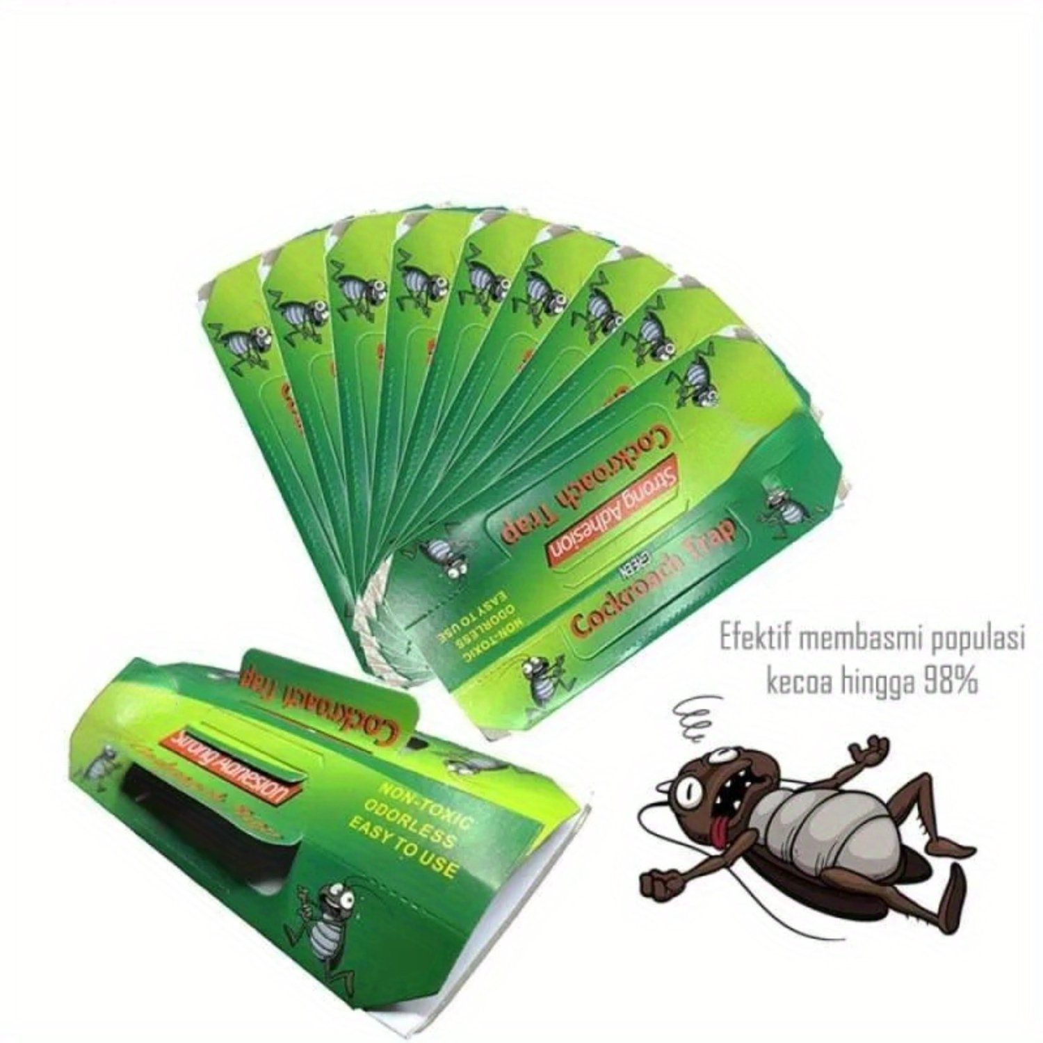 XGZHPJZS 10pcs Cockroach Trap Sticker Household Indoor Kitchen Corner Safety Glue Trap Bug Sticky Board Pest Control